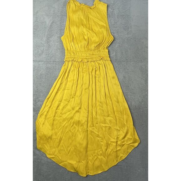 Anthropologie Maeve La Habana Yellow Ruffle Midi Dress Size S - Picture 5 of 12